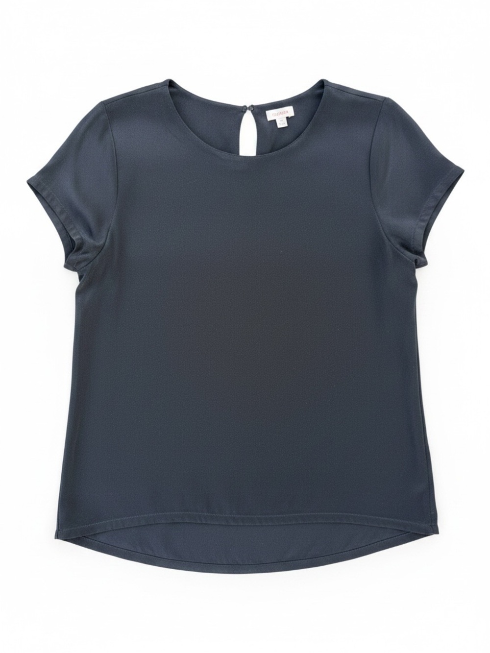 Cuyana Black Short-Sleeve Silk Blouse size XS